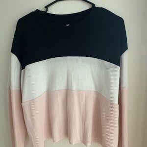 Hollister Waffle Knit Color Block Top